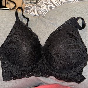 PINK black lace pull over bra. Size L